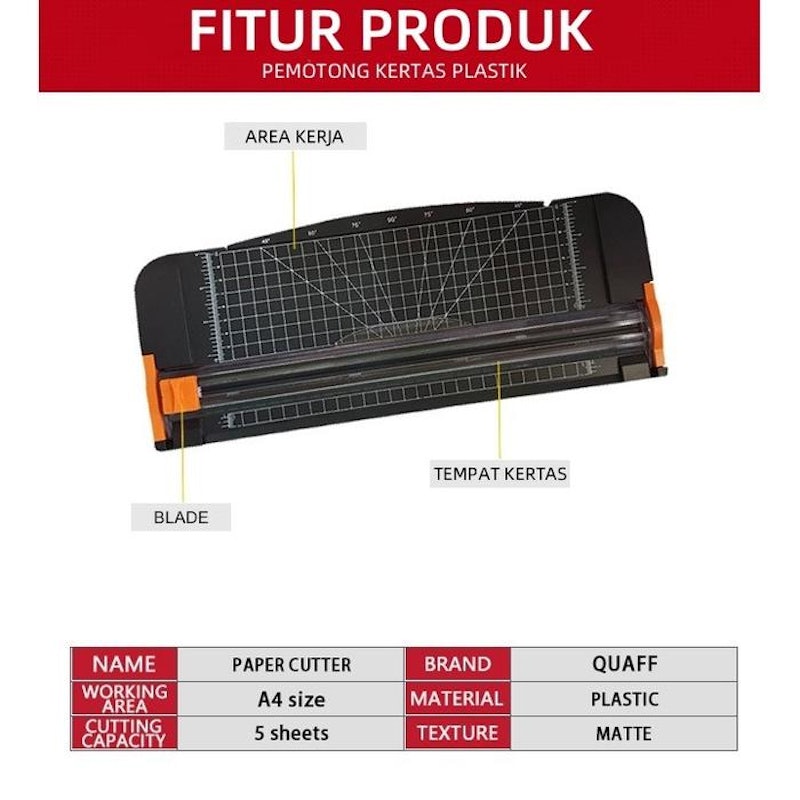 QUAFF Pemotong Kertas A4 5