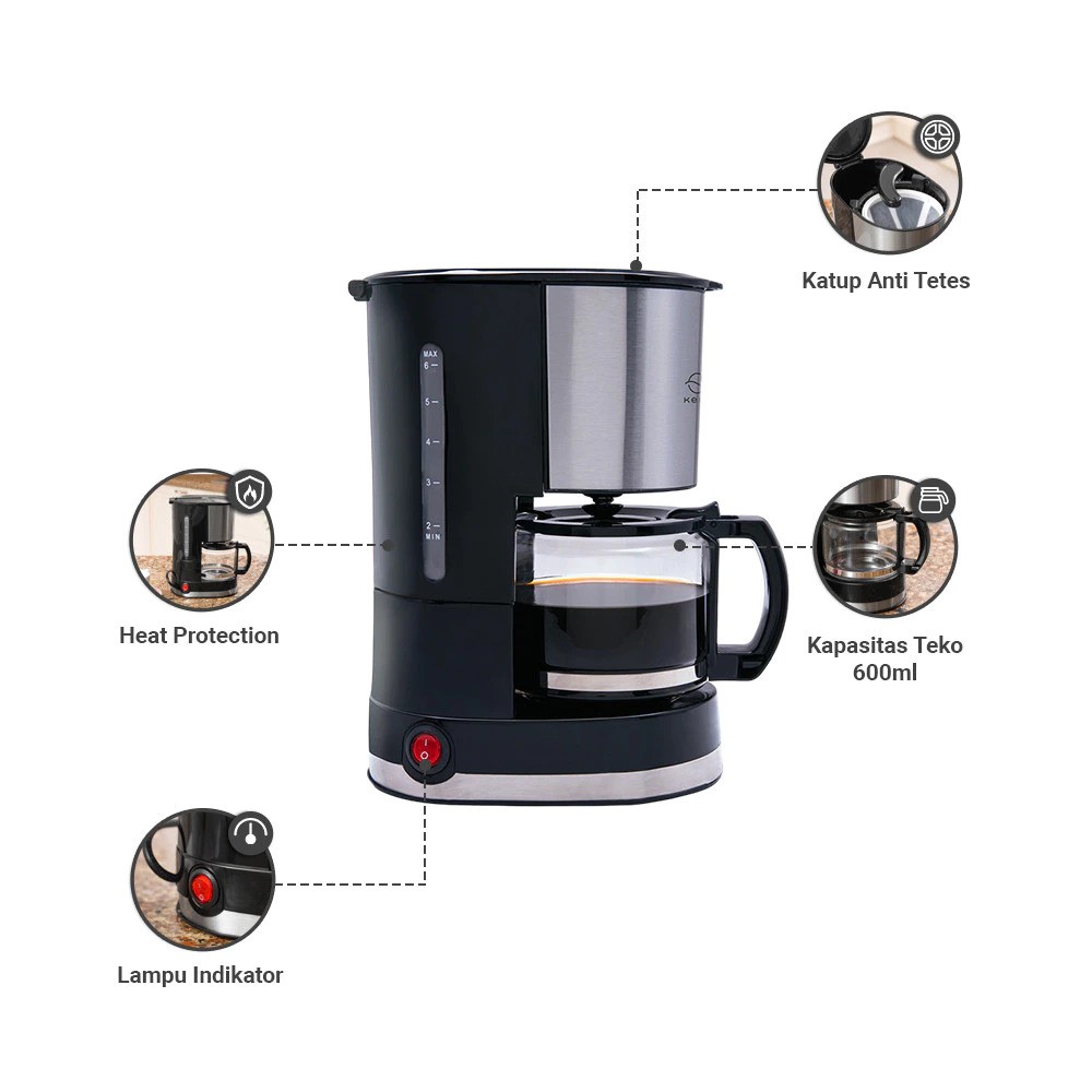Home Center Indonesia Kels Madison Coffee Maker 600 ml