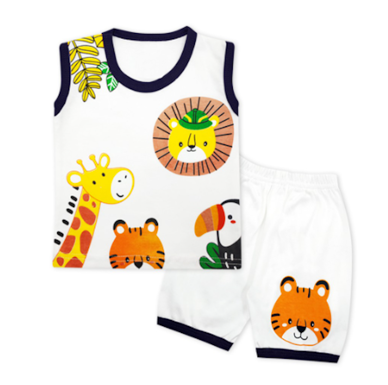 WakaKids Setelan Baju Singlet Motif Animals 3