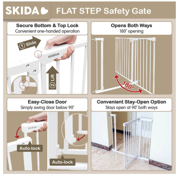 SKIDA Flat Step Safety Gate