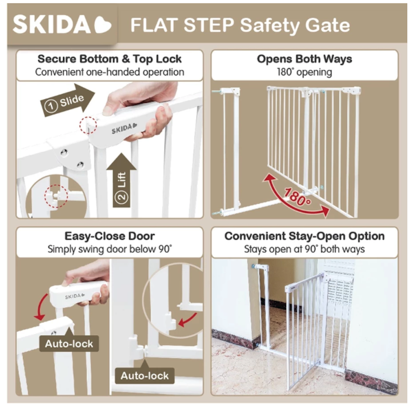 SKIDA Flat Step Safety Gate 4