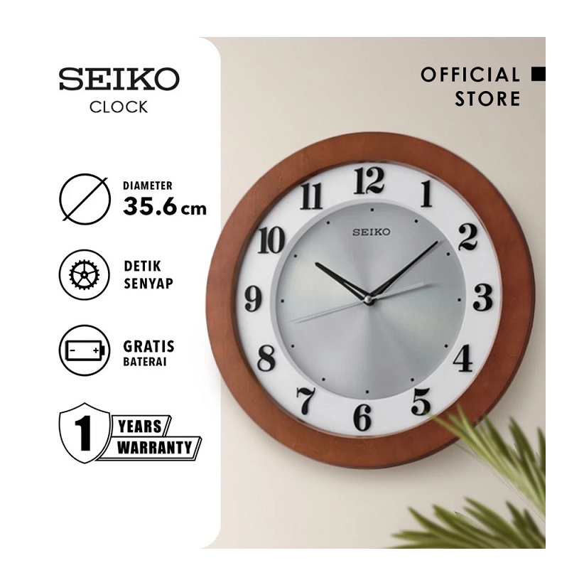 Seiko Holdings Corporation Seiko Jam Dinding Kayu  QXA743Z