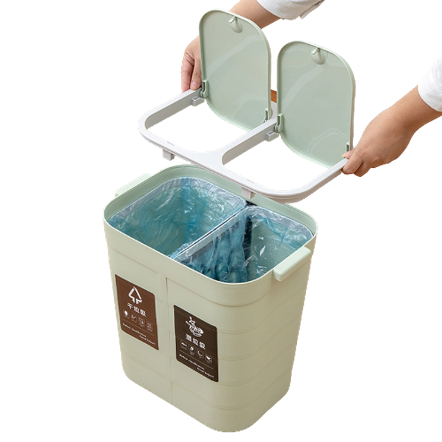 Oxihom Tempat Sampah 2 Lubang dengan Tutup Recycling bin CZS886