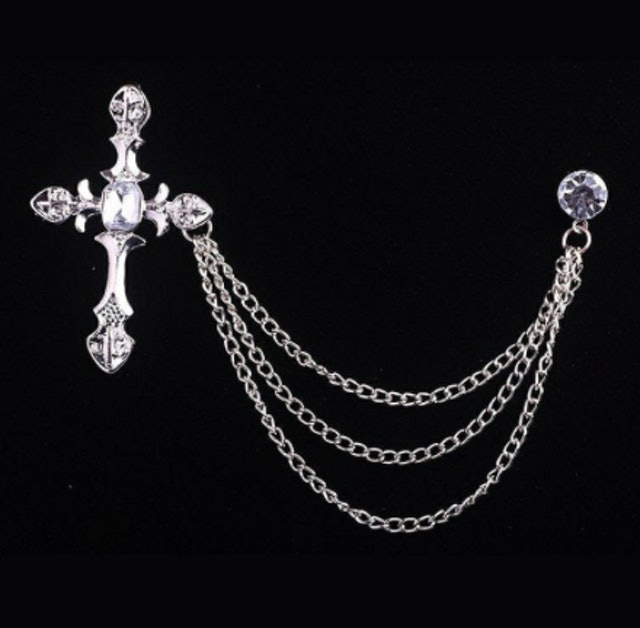 Cross Silver Lapel Pin 2