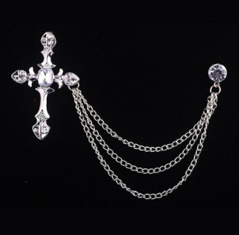 Cross Silver Lapel Pin 2