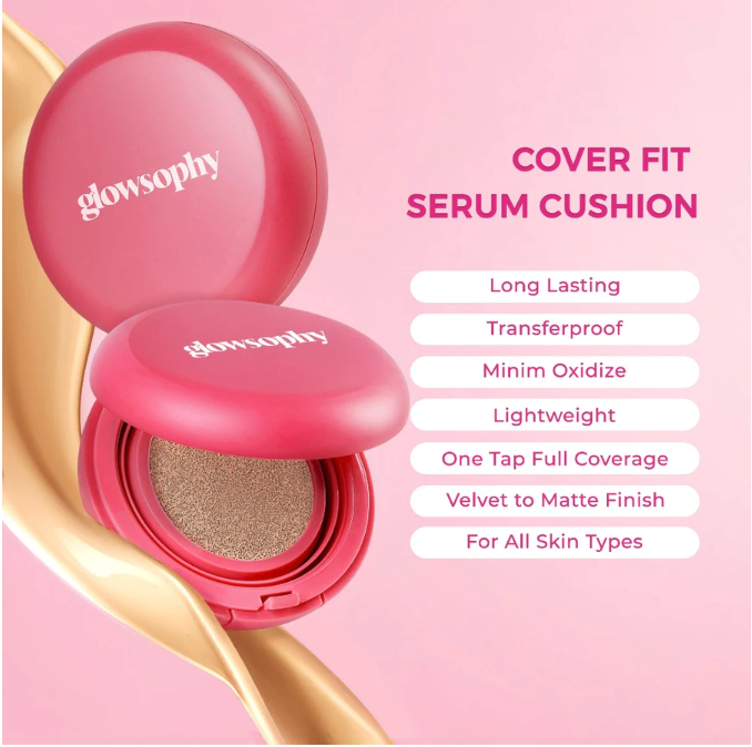 Nayue Kosmetik Indonesia Glowsophy Cover Fit Serum Cushion Oak