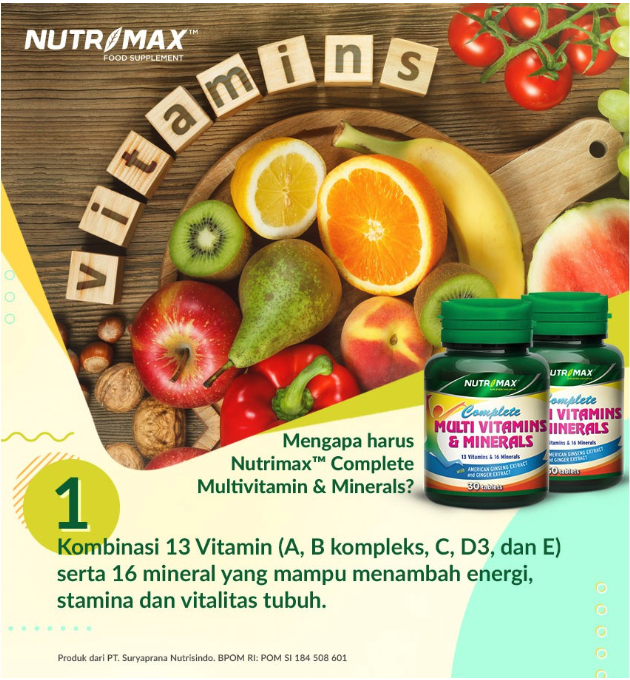 Suryaprana Nutrisindo Nutrimax Complete Multivitamins & Minerals