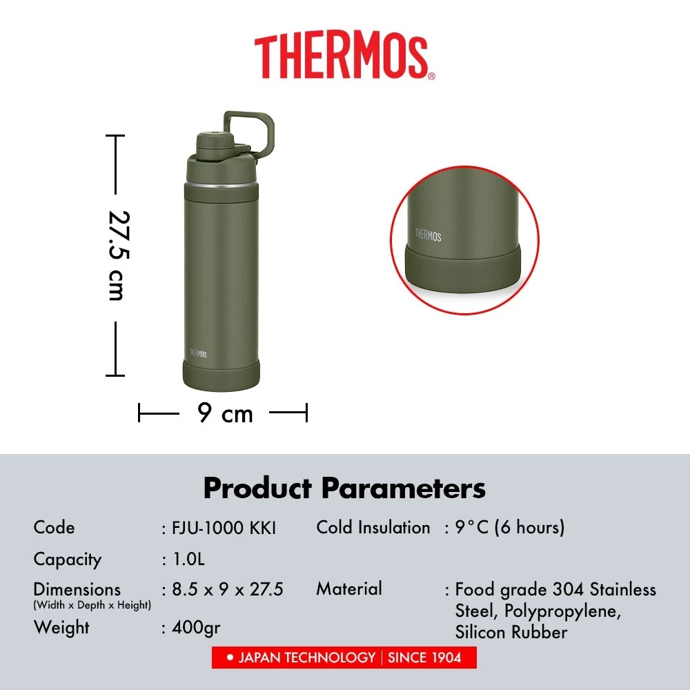 Thermos LLC Thermos Vacuum Insulated Sports Bottle 1000ml FJU-1000