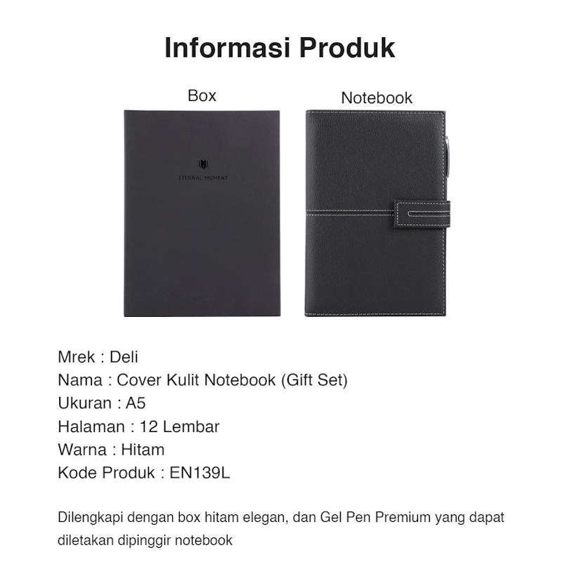 Deli Leather Cover Notebook Set 4