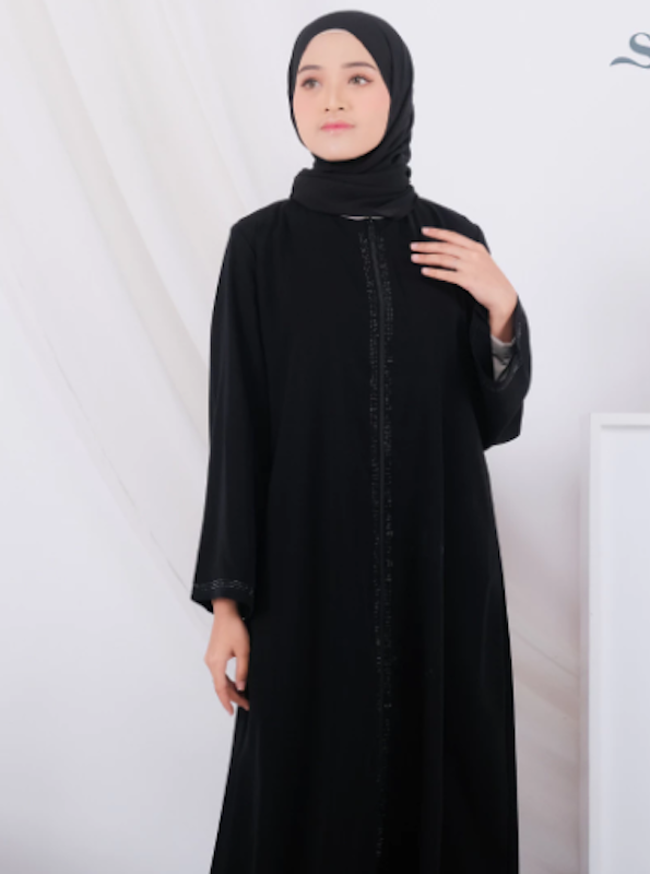 Salaf Boutique Abaya Ziper Black 4