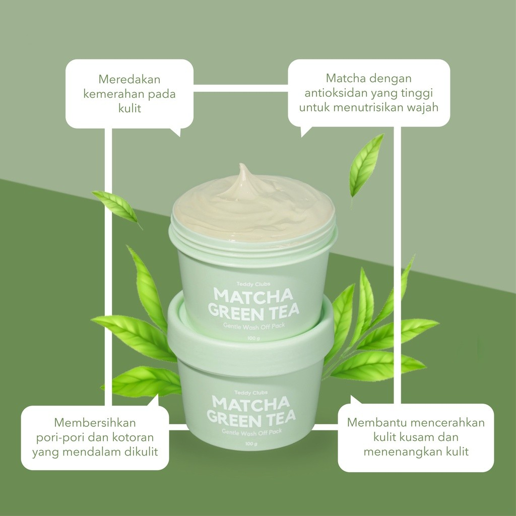 Pillars Cosmetiklon Indonesia Teddy Clubs Matcha Clay Mask