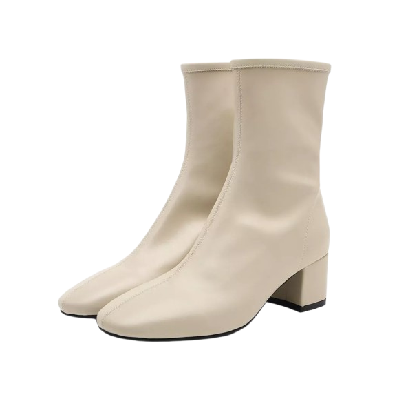 SAPPUN Anev Sock Ankle Boots Ivory 1