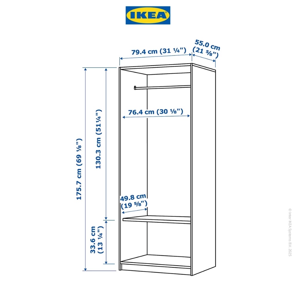 Inter IKEA Group IKEA KLEPPSTAD Lemari Pakaian 2 Pintu