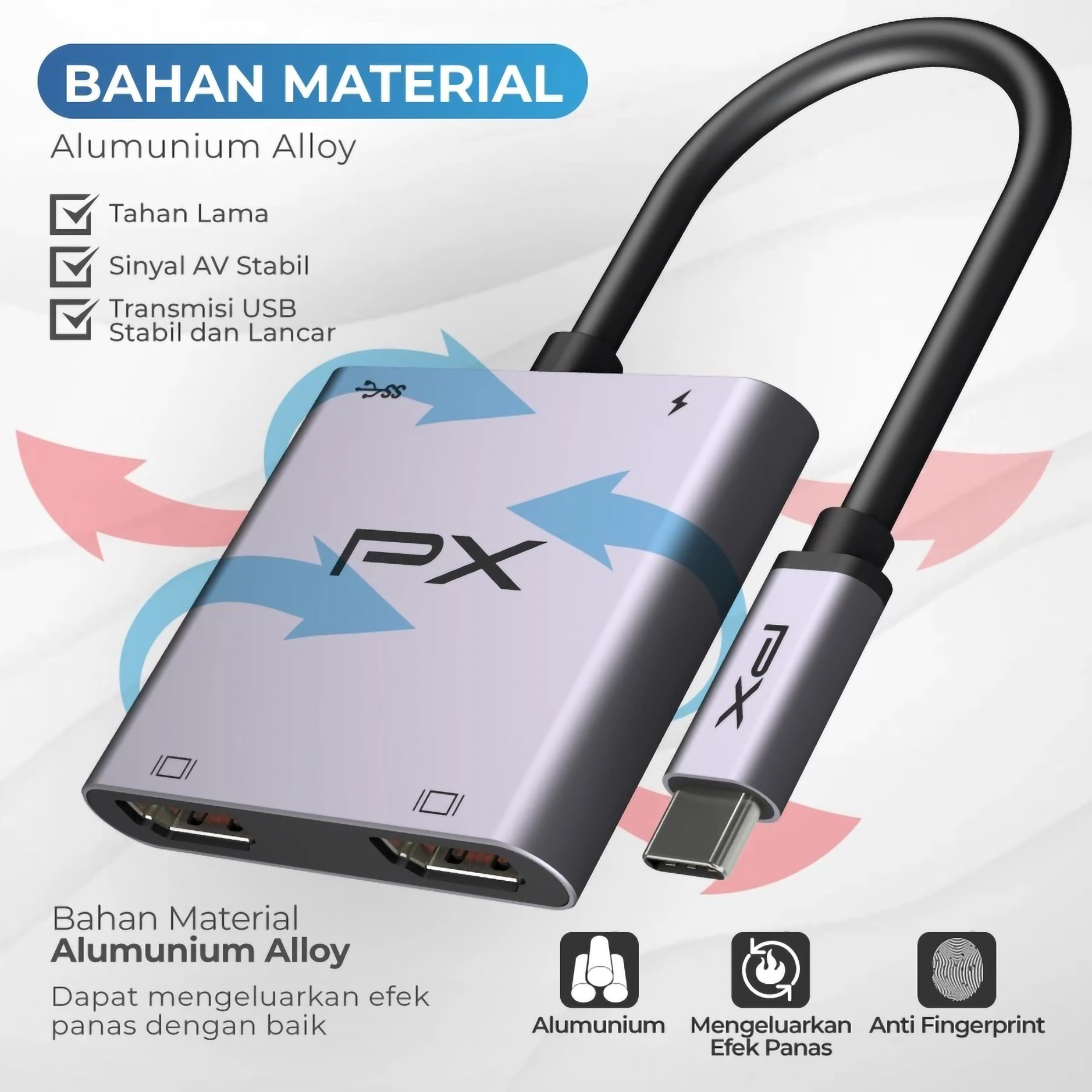PX USB Type C 3.1 Hub Converter 4 in 1 3