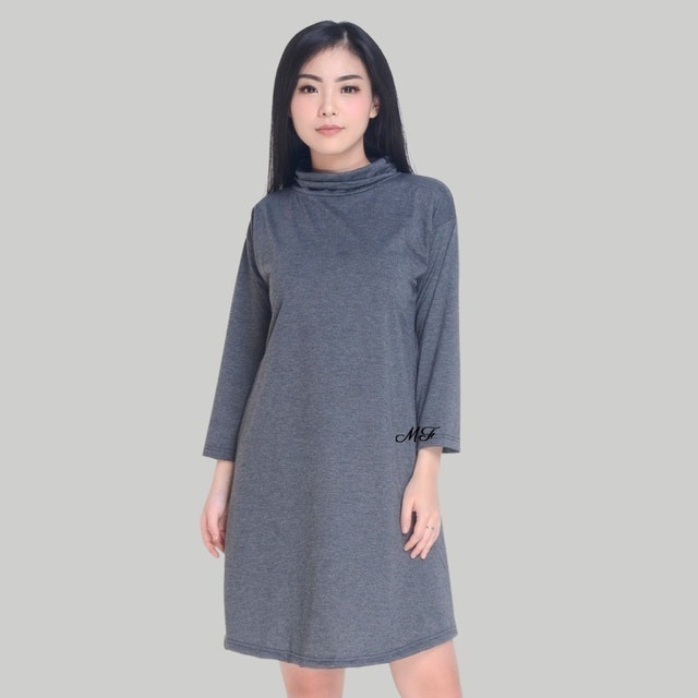 Monellina SBYN.D Tunik Oversize Wanita Lengan Panjang Turtleneck