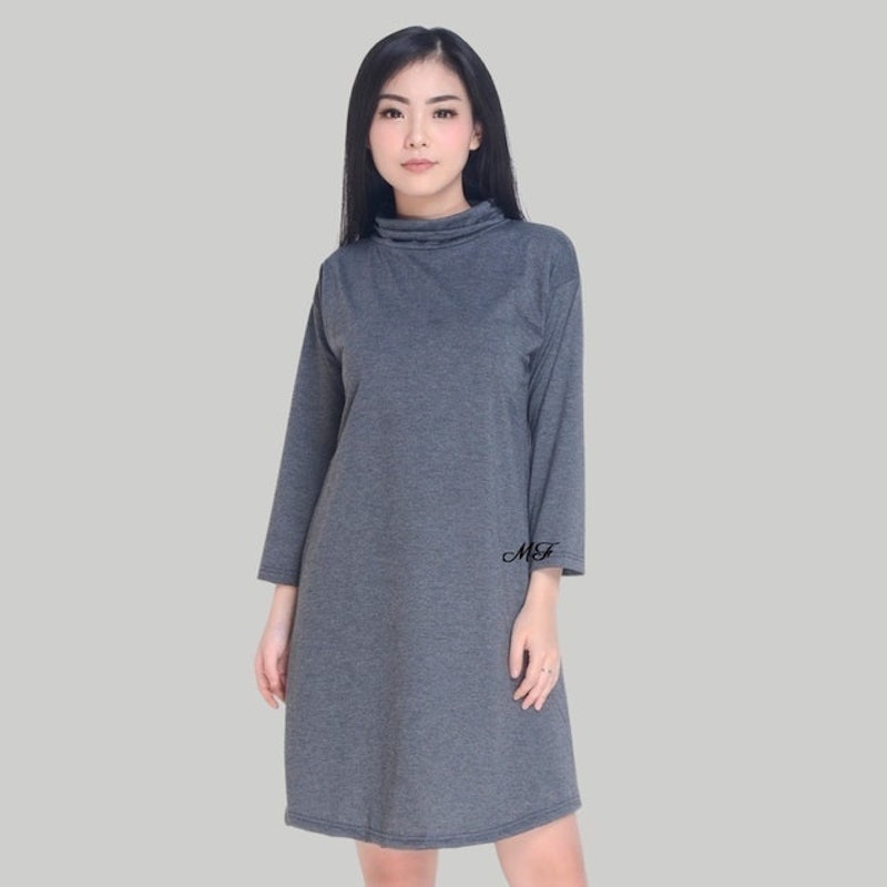 SBYN.D Tunik Oversize Wanita Lengan Panjang Turtleneck 3