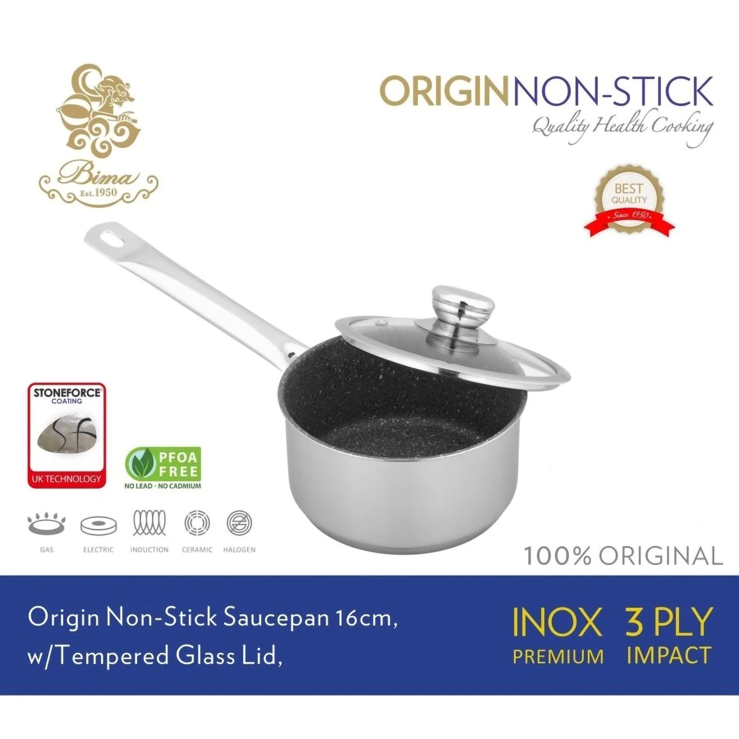 Perusahaan Logam Bima Bima™ Origin Non-Stick Saucepan 16 cm  B2003116