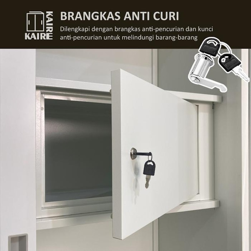 KAIRE Lemari Pakaian Besi 2 Pintu Sliding 3