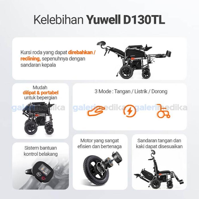 YUWELL Kursi Roda Listrik Lipat Elektrik 3in1 2