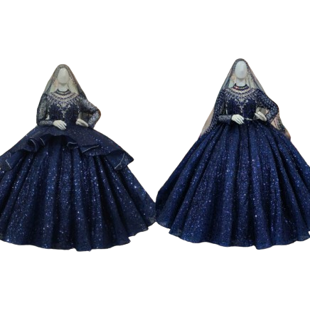 Gaun Pengantin Barbie Gotik Mewah Berekor 