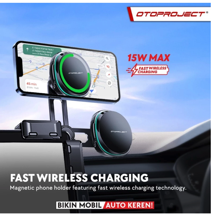 Otoproject Magnetic Car Phone Holder with Wireless Charger  ELITE 001