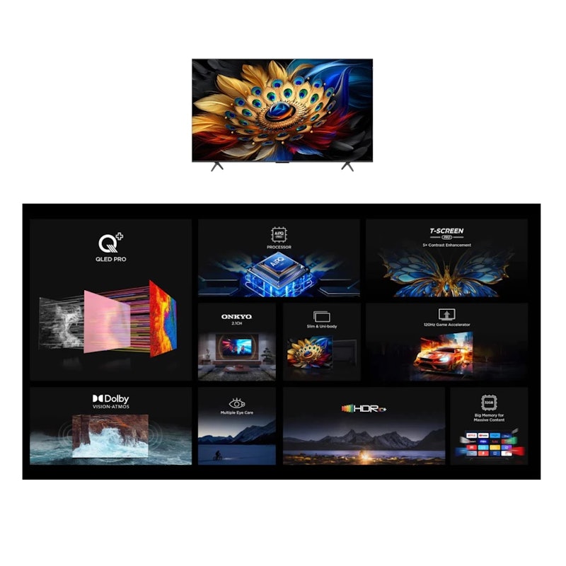 TCL 75 inch QLED 4K UHD Smart Google C655