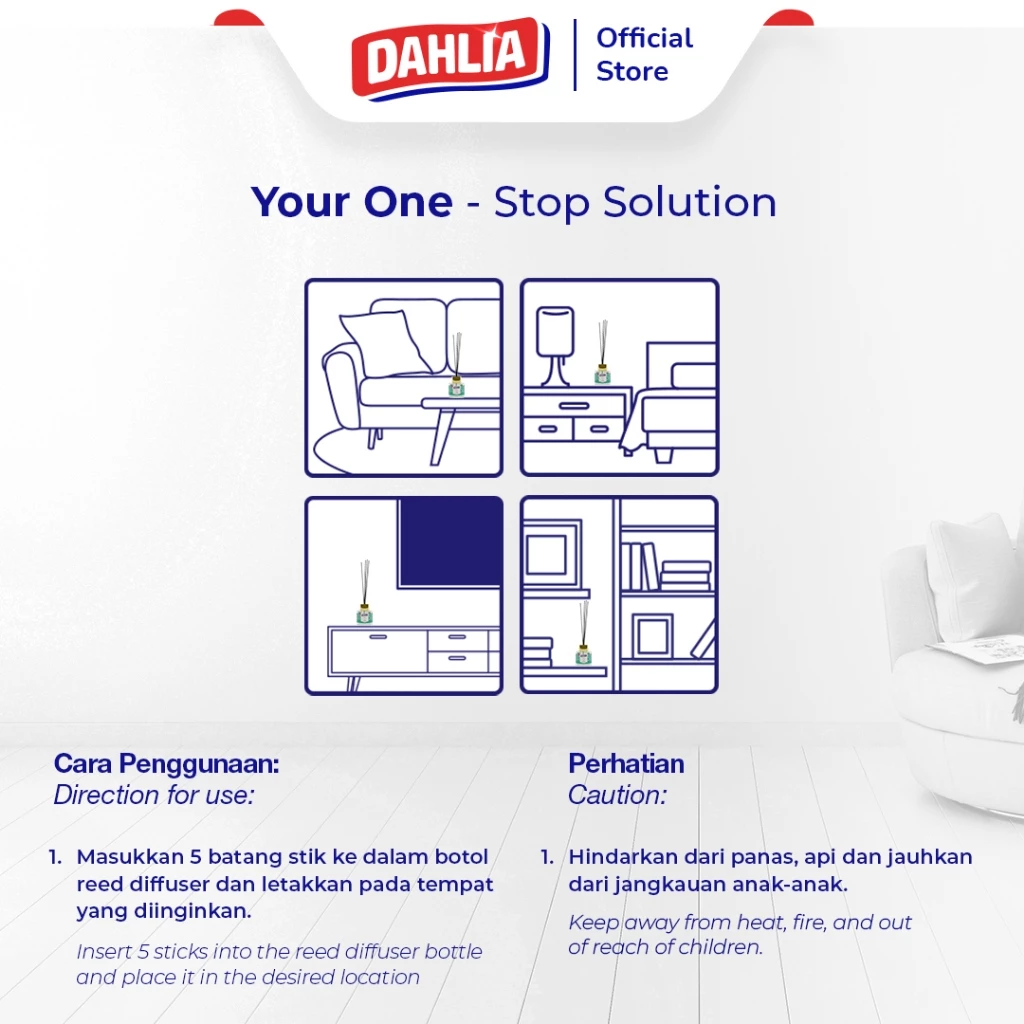 Unitama Sari Mas DAHLIA Heritage Series Reed Diffuser Teh Keraton