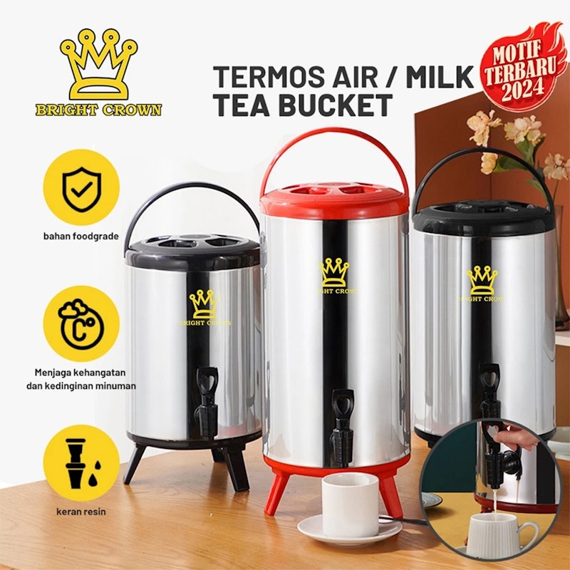 Bright Crown Milk Tea Bucket Stainless 5