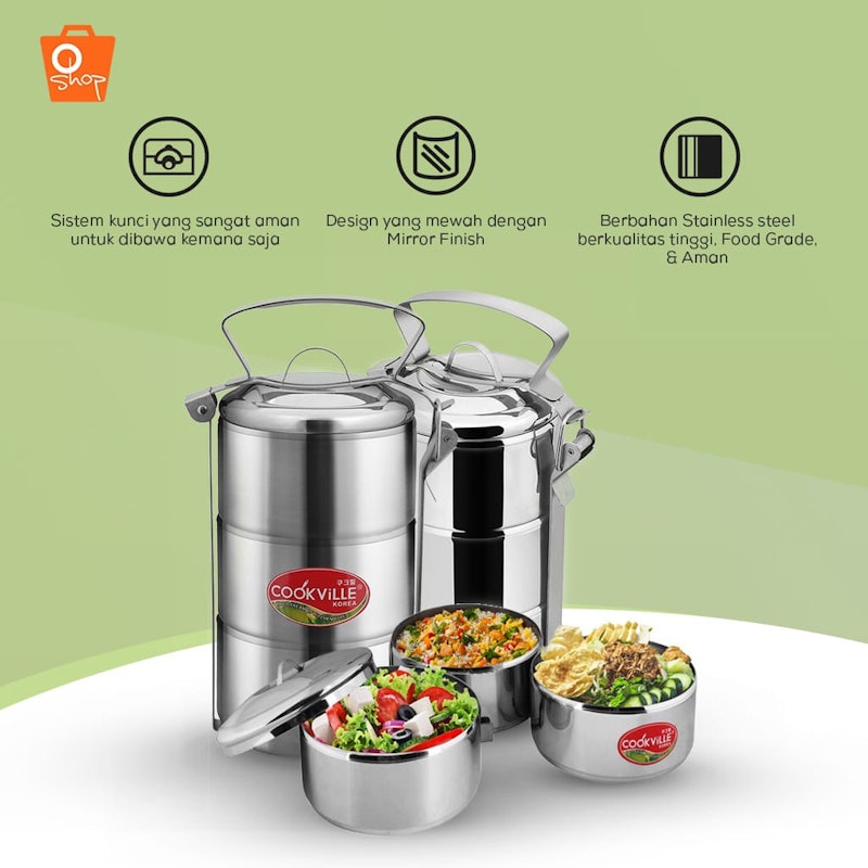 Cookville Rantang 3 Susun 12 cm 2