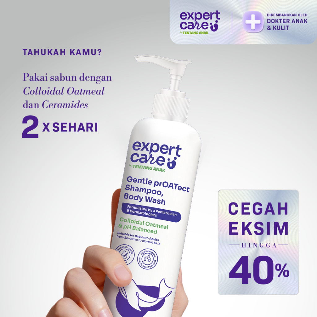 Tentang Anak Bahagia Expert Care by Tentang Anak Gentle PrOATect Shampoo, Body Wash