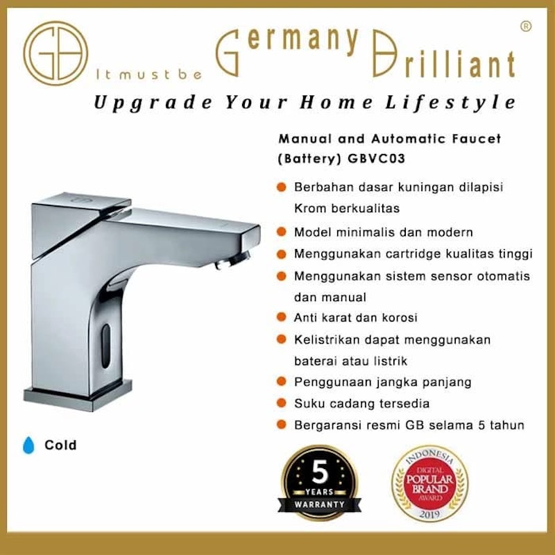 Germany Brilliant Manual and Automatic Faucet (Battery) 4
