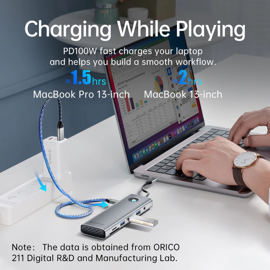 ORICO Type-C 6-in-1 5Gbps Multifunction Docking Station 2