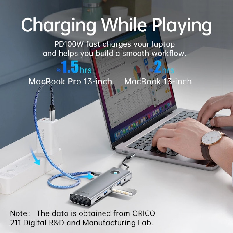 ORICO Type-C 6-in-1 5Gbps Multifunction Docking Station 2