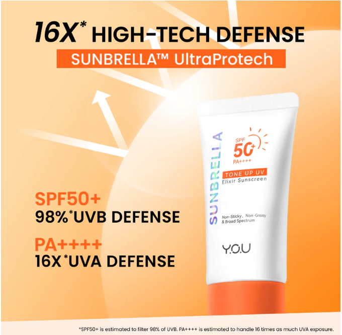 HEBE Beauty Style Y.O.U Sunbrella Tone Up UV Elixir Sunscreen SPF 50+ PA++++