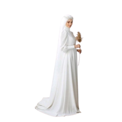 Gaun Pengantin Muslim Longdress Kekinian