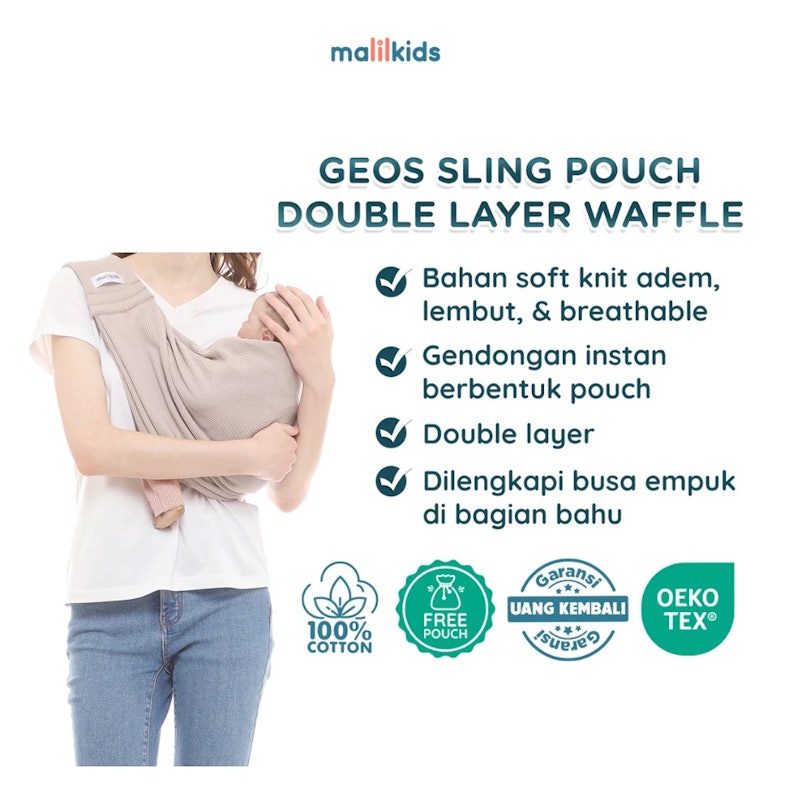Malilkids Geos Sling Pouch Double Layer Waffle 4