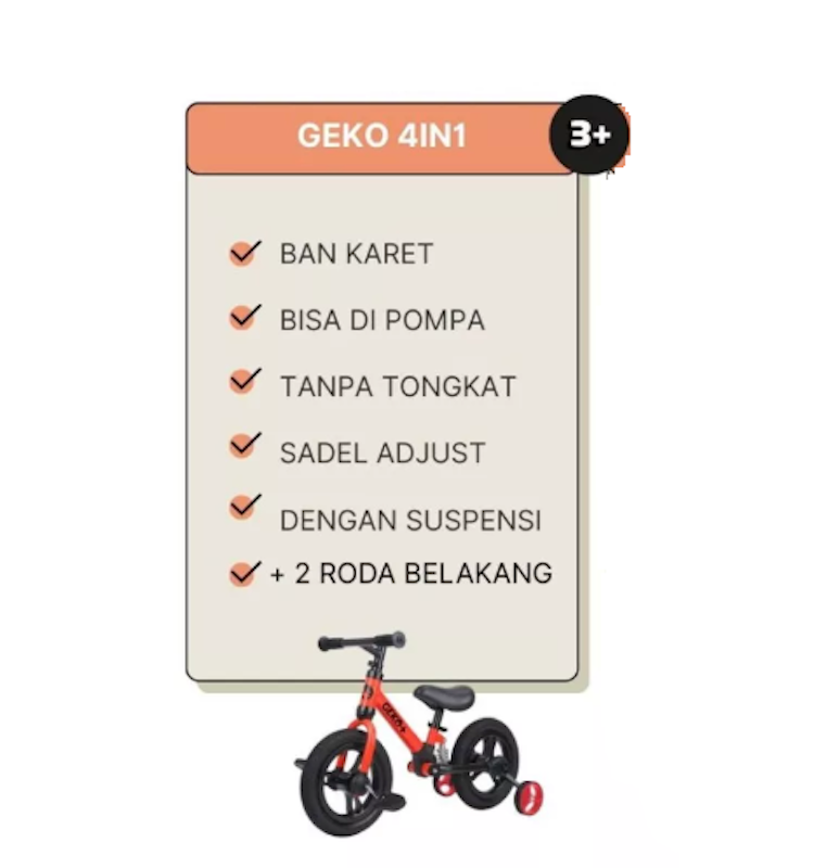 Geko Plus 4 in 1 Kids Balance Bike 12" 5