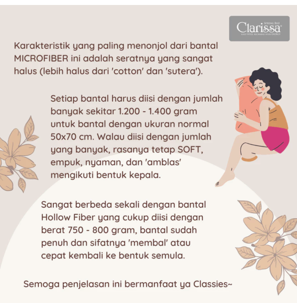 Megah Jaya Beddingindo Clarissa Bantal Nano Microfiber