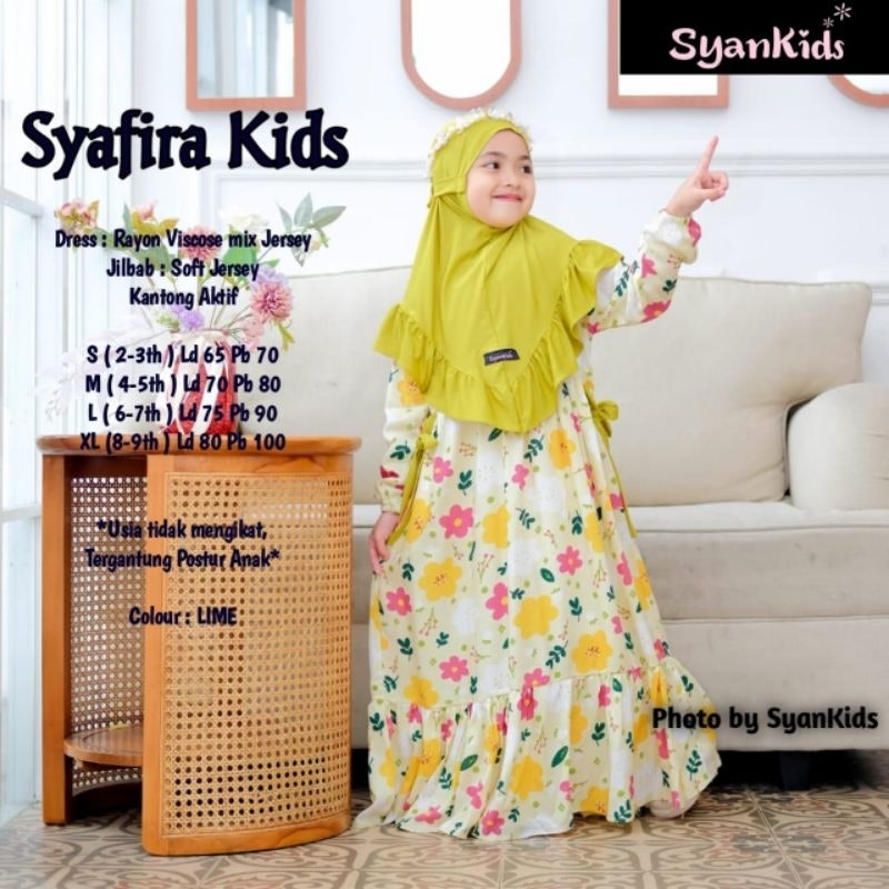 SYANKIDS Gamis Anak Syafira Flamingo Set 4