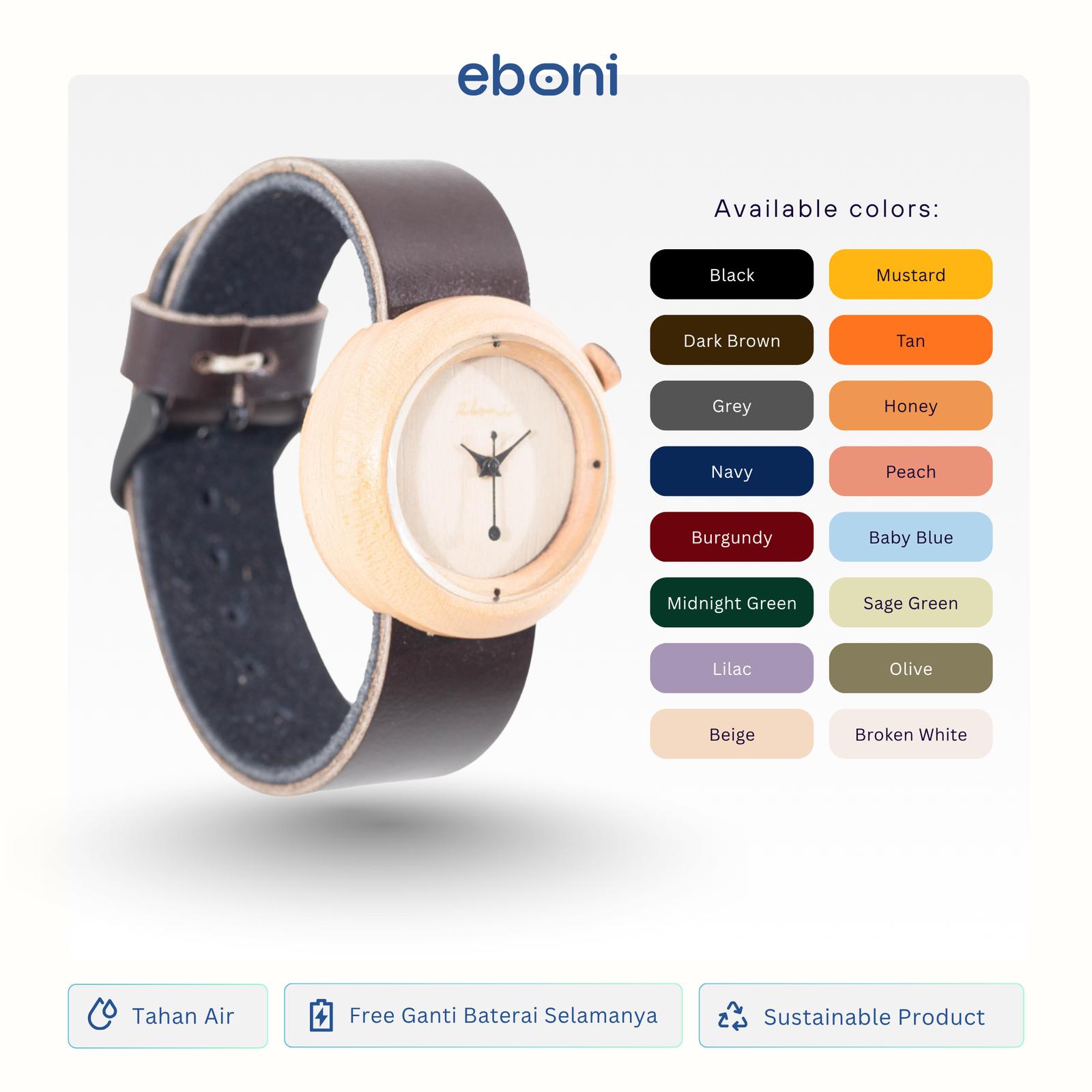 Eboni Sri Gemahloji Eboni Jam Tangan Kayu Mini Maple 1.0 Series