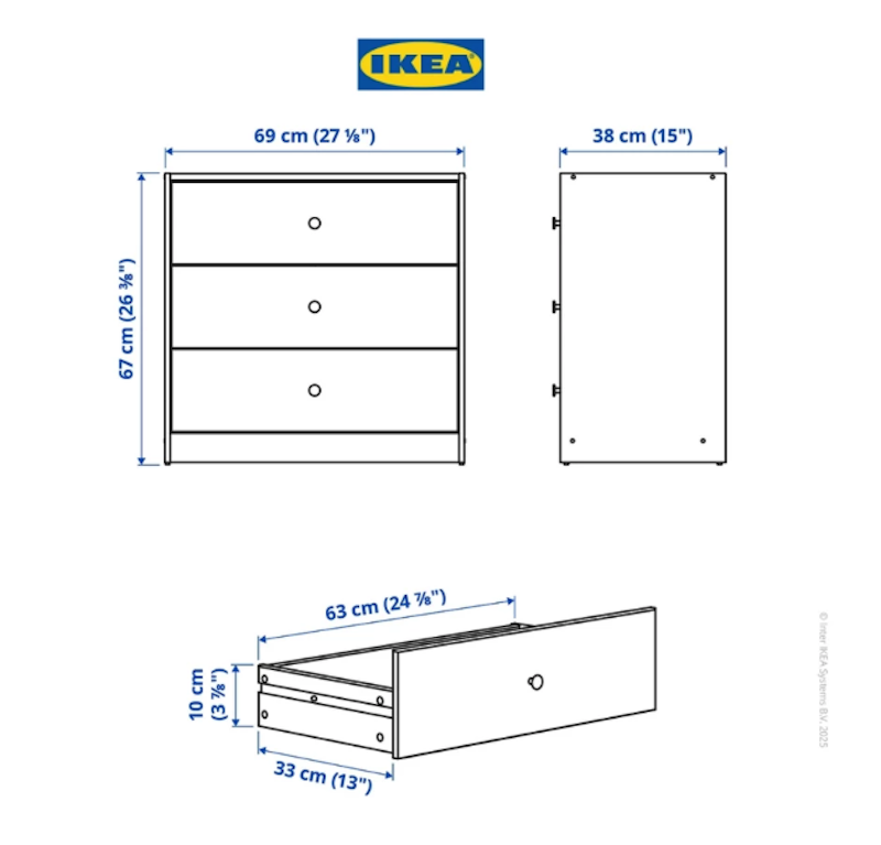 IKEA GURSKEN Lemari 3 Laci Minimalis 4