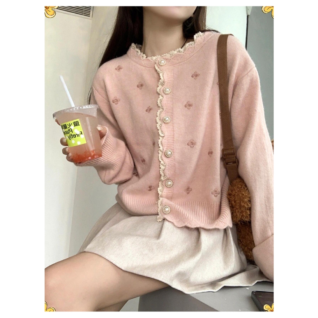  Lo Clothes Cardigan Rajut Love Clover