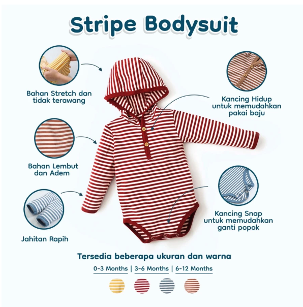  Nice Kids Stripe Bodysuit 