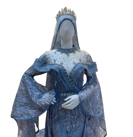  Gaun Pengantin Full Payet Slim Ekor