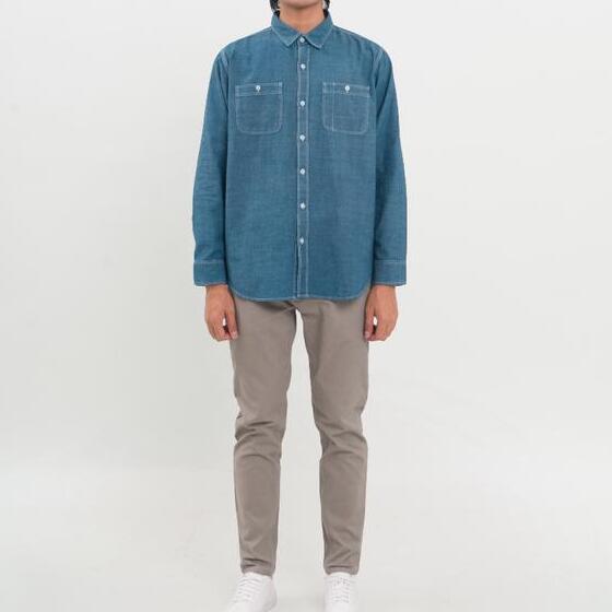 Multi Karya Garmentexindo M231 Kemeja Pria Denim Panjang Dark Blue 0684A