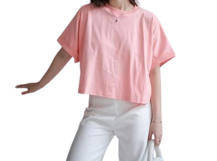 SAGI Yejin Oversized Crop Top Salmon Peach