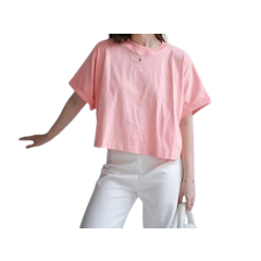 SAGI Yejin Oversized Crop Top Salmon Peach