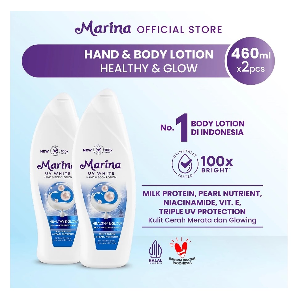 Tempo Scan Pacific Marina UV White Hand & Body Lotion Healthy & Glow
