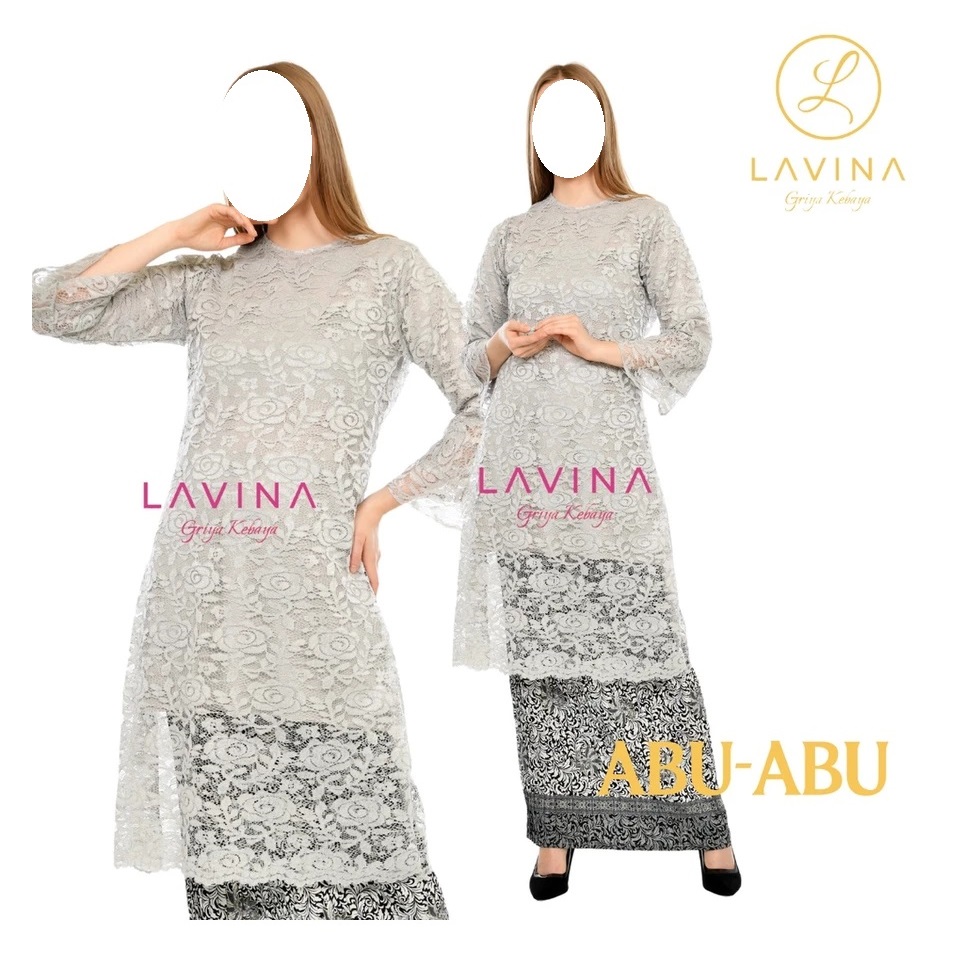 Lavina Outfit Lavina Tunik Brukat Set Rok Plisket Elegan