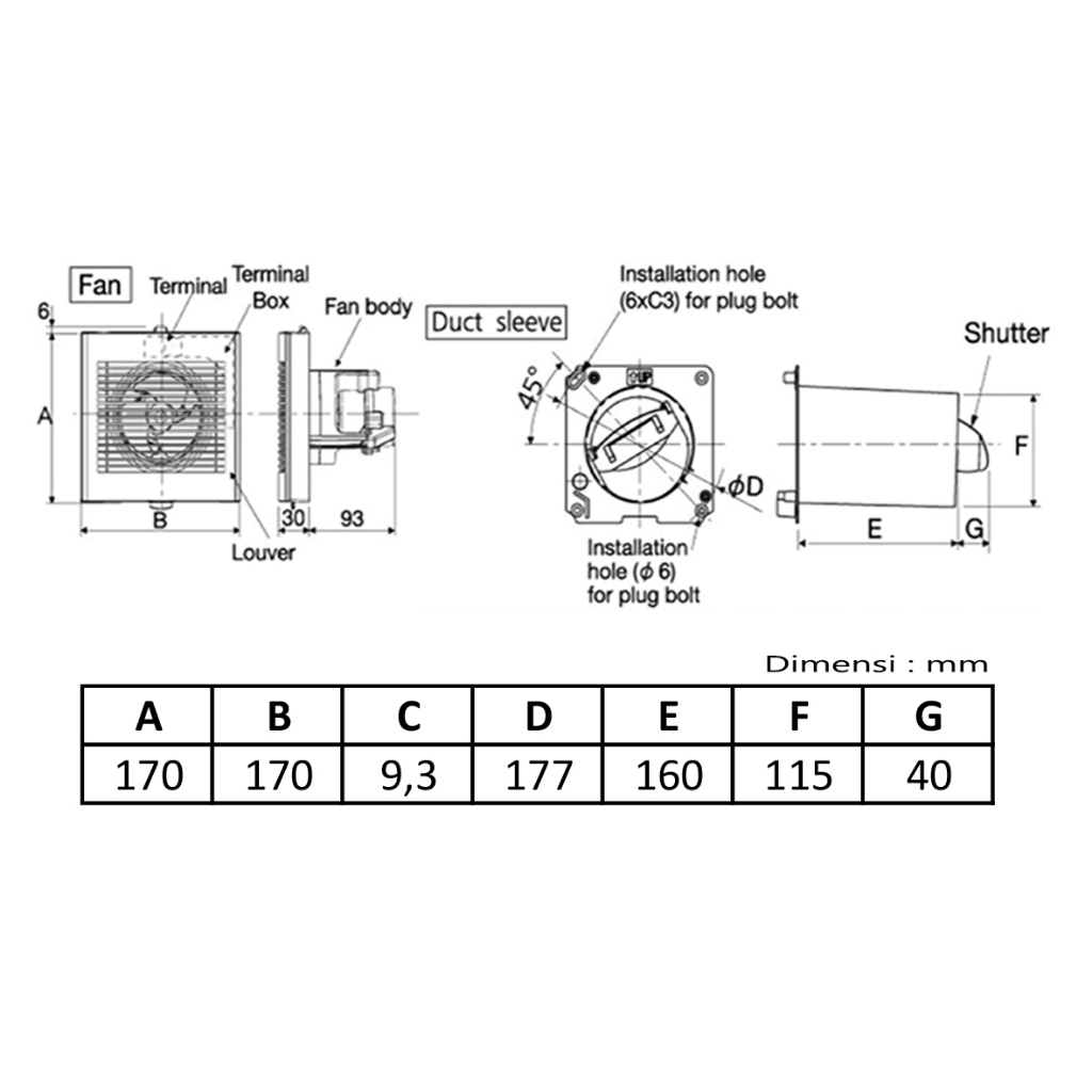KDK Indonesia KDK Exhaust Fan 4 inch 10-EGSB
